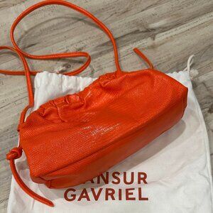 Mansur Gavriel Cloud Mini Lizard-Embossed Leather Clutch